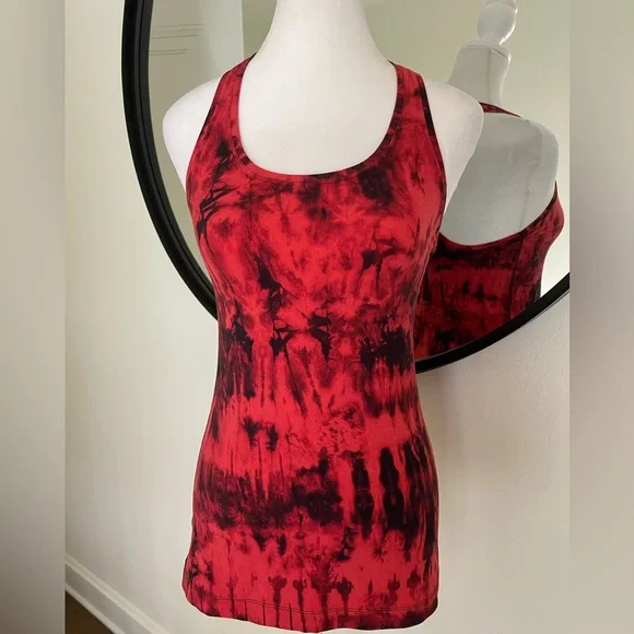 NWOT Lululemon Cool Racerback II Nulu *Game Day Game Day Red Black Multi Size 6 - Picture 4 of 7